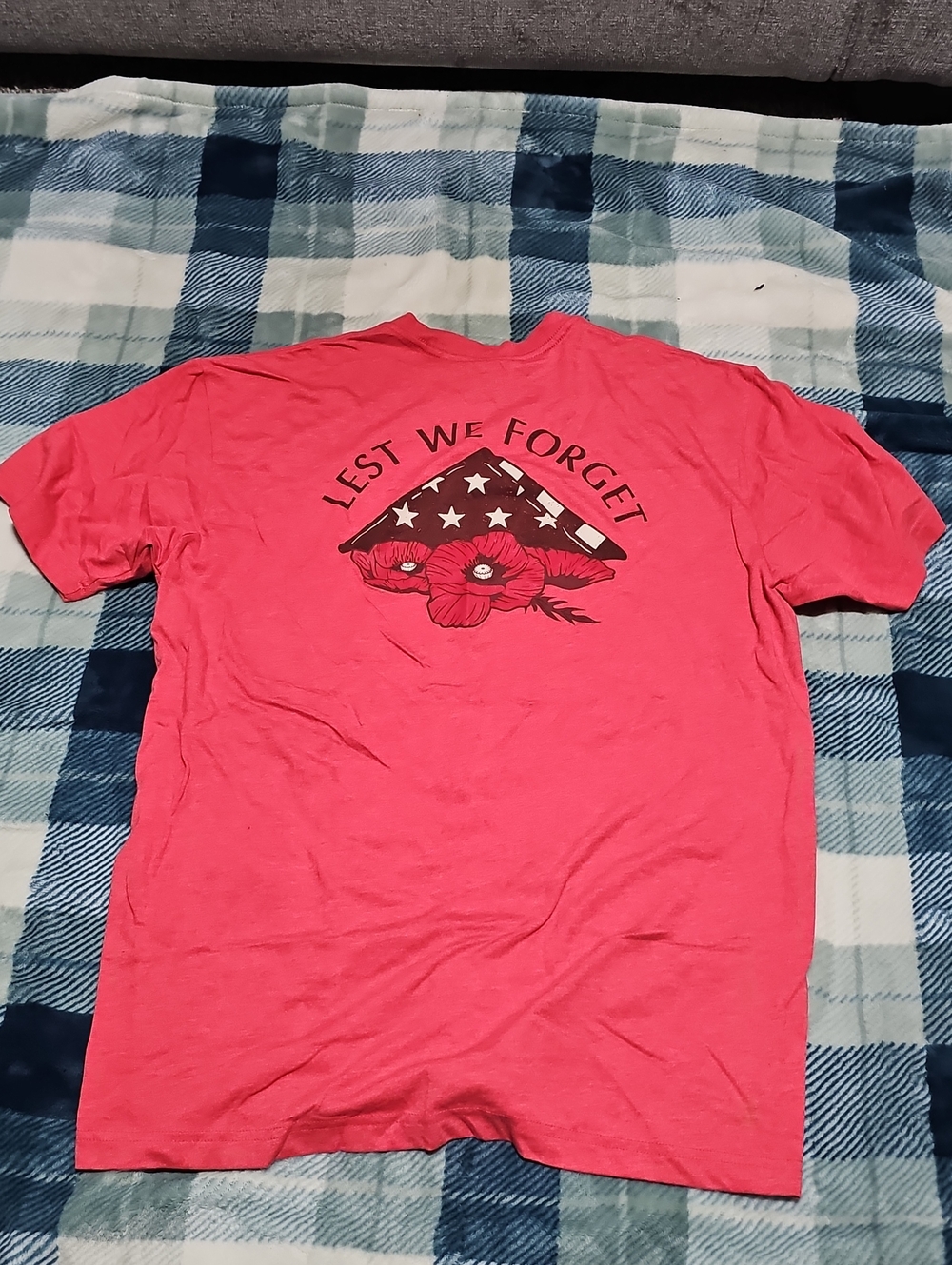 Grunt Style Lest We Forget Poppy Graphic Short-Sleeve Tee - Coral Red